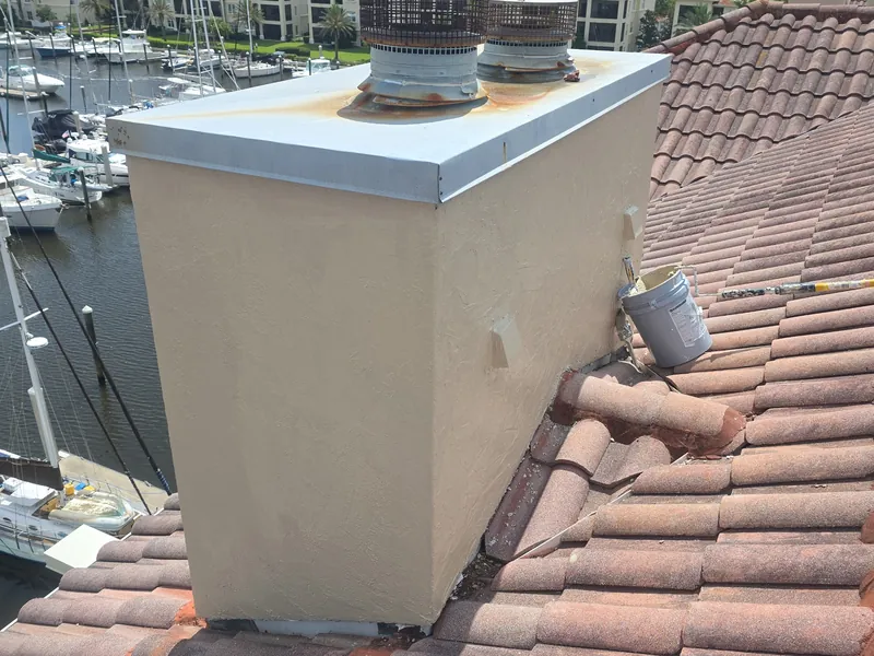 Finished chimney with new cap flashing